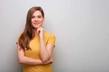 Smiling woman isolated portrait