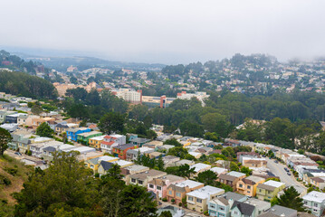 Fototapeta na wymiar San Francisco downtown view from Twin Peaks