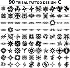 tattoo design vector set bundle hina mehendi art abstract mehndi tribal sticker new  - obrazy, fototapety, plakaty