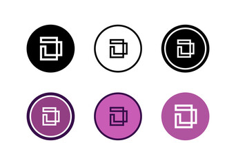 Initial letter D logo set, modern technology concept logo icon