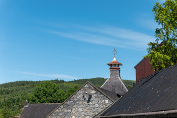 Fototapeta na wymiar 10 July 2022. Glenfiddich Distillery, Dufftown, Moray, Scotland.