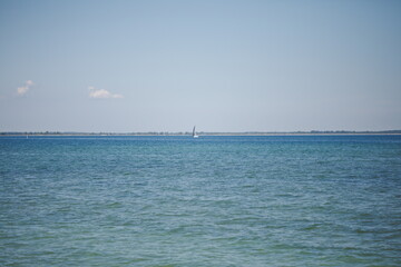 Sailboats on Lake Ontario in Canada. Presquile Provincial Park and Conservation Area.