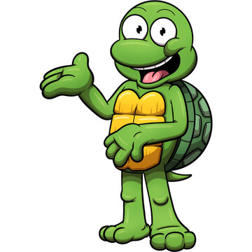 Cartoon turtle. Vector clip art illustration with simple gradients. All in one single layer.