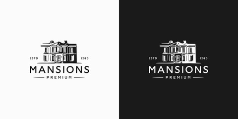 Mansion house hipster vintage logo