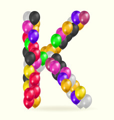 Letter K Balloons variety of colors logo vector design template