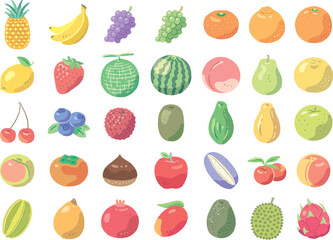 食べ物_果物_線無し_セット