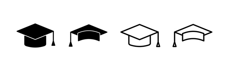 Education icon vector. Graduation cap sign and symbol. Graduate. Students cap