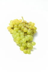 Organic Fresh Green Grapes isolated on white background 