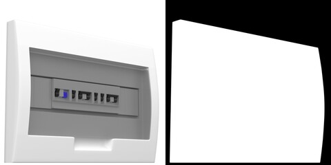 3D rendering illustration of an electrical panel
