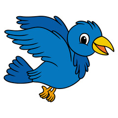blue bird with a smile