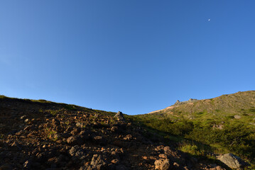Climbing mountain ridge, Nasu, Tochigi, Japan
