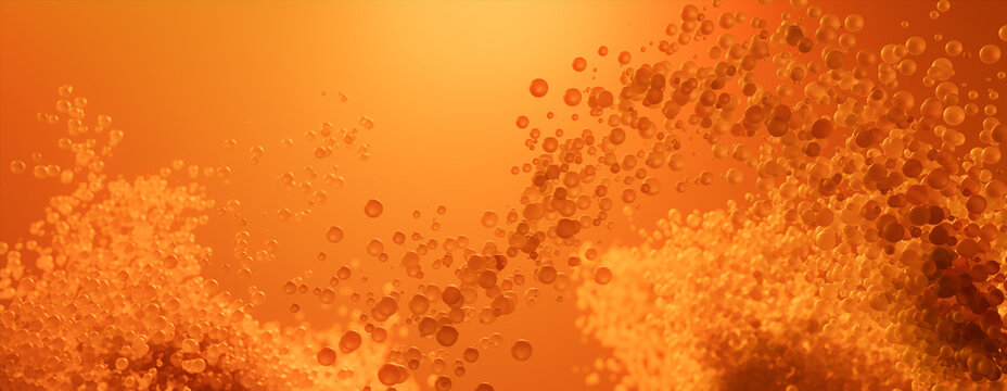Futuristic Medical concept with Orange Particles.