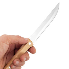 stainless steel metal table knife isolated on white background