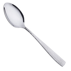 shiny metal stainless steel spoon isolated on white background