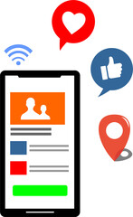 smartphone and various icons