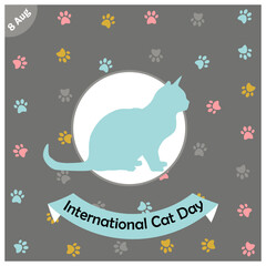 Naklejka premium International Cat Day 8 Aug 2022