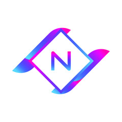 letter N logo design, Abstract tech Logo Vector