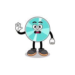 optical disc cartoon illustration doing stop hand