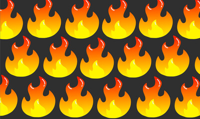 Illustration background of fire or flame isolated on black colour. Background and textures.