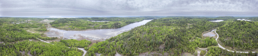 Aerial of Northern Ontario Silver Mining Town
