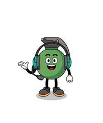 Mascot Illustration of grenade as a customer services