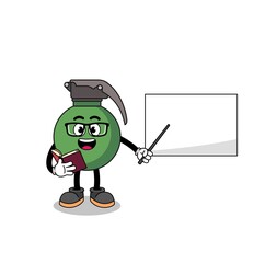 Mascot cartoon of grenade teacher