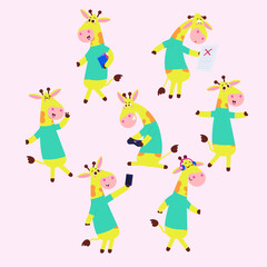Set girafa cartoon