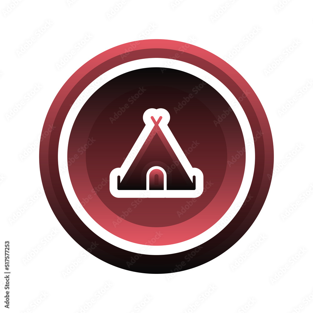 Poster tent coin logo gradient design template icon element