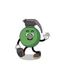 grenade cartoon walking