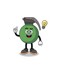 grenade cartoon with get an idea pose