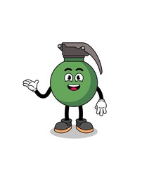 grenade cartoon with welcome pose