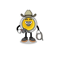 Character mascot of speaker as a cowboy