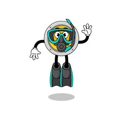 Character cartoon of speaker as a diver