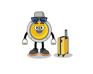 speaker mascot doing vacation