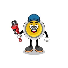 speaker illustration cartoon as a plumber