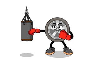 Illustration of car wheel boxer