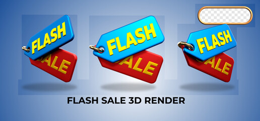 bundle of 3D render sale  tag element website landing page
