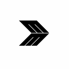 Mm m monogram logo isolated on white background