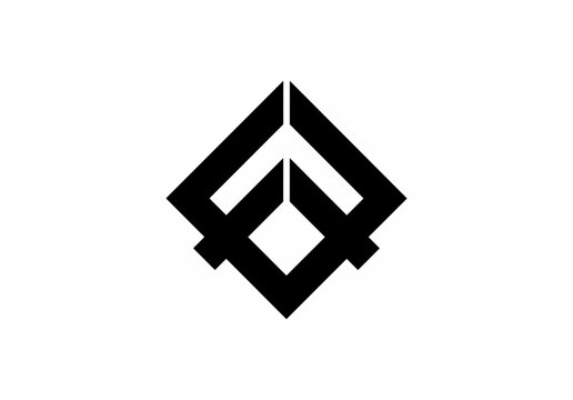 Ff f monogram logo isolated on white background