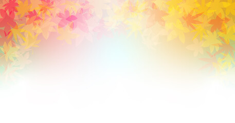 Fototapeta premium 秋素材フレーム背景イラスト 紅葉の幻想的でおしゃれなデザイン