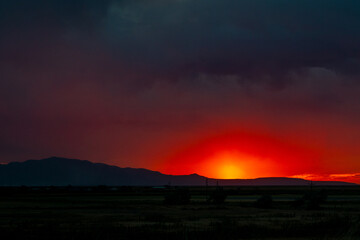 sunset in the mountains