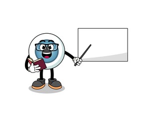 Mascot cartoon of eyeball teacher