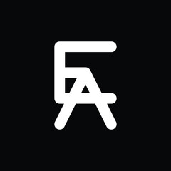 initial letter EA, white logo on black background