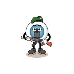 Character cartoon of eyeball as a special force