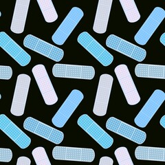 Medicine plaster seamless cartoon patch pattern for clothes print and wrapping paper and drugstore and kids