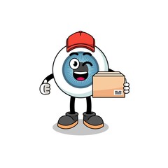 eyeball mascot cartoon as an courier
