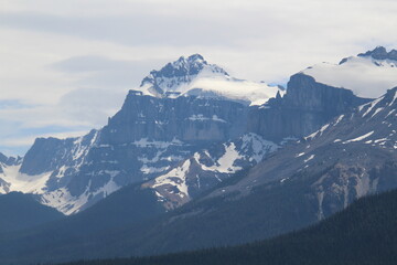 Fototapeta na wymiar Snow Mountain Tops, Banff National Park, Alberta