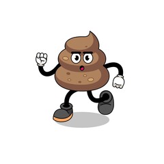 running poop mascot illustration