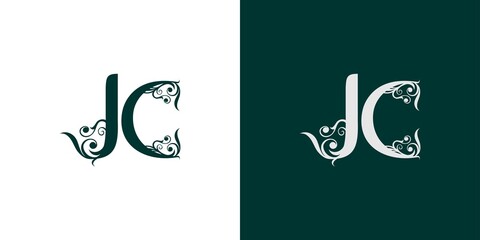 Modern and luxurious JC letter initials logo design
