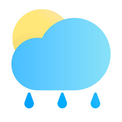 Rainy Season with Flat Icon